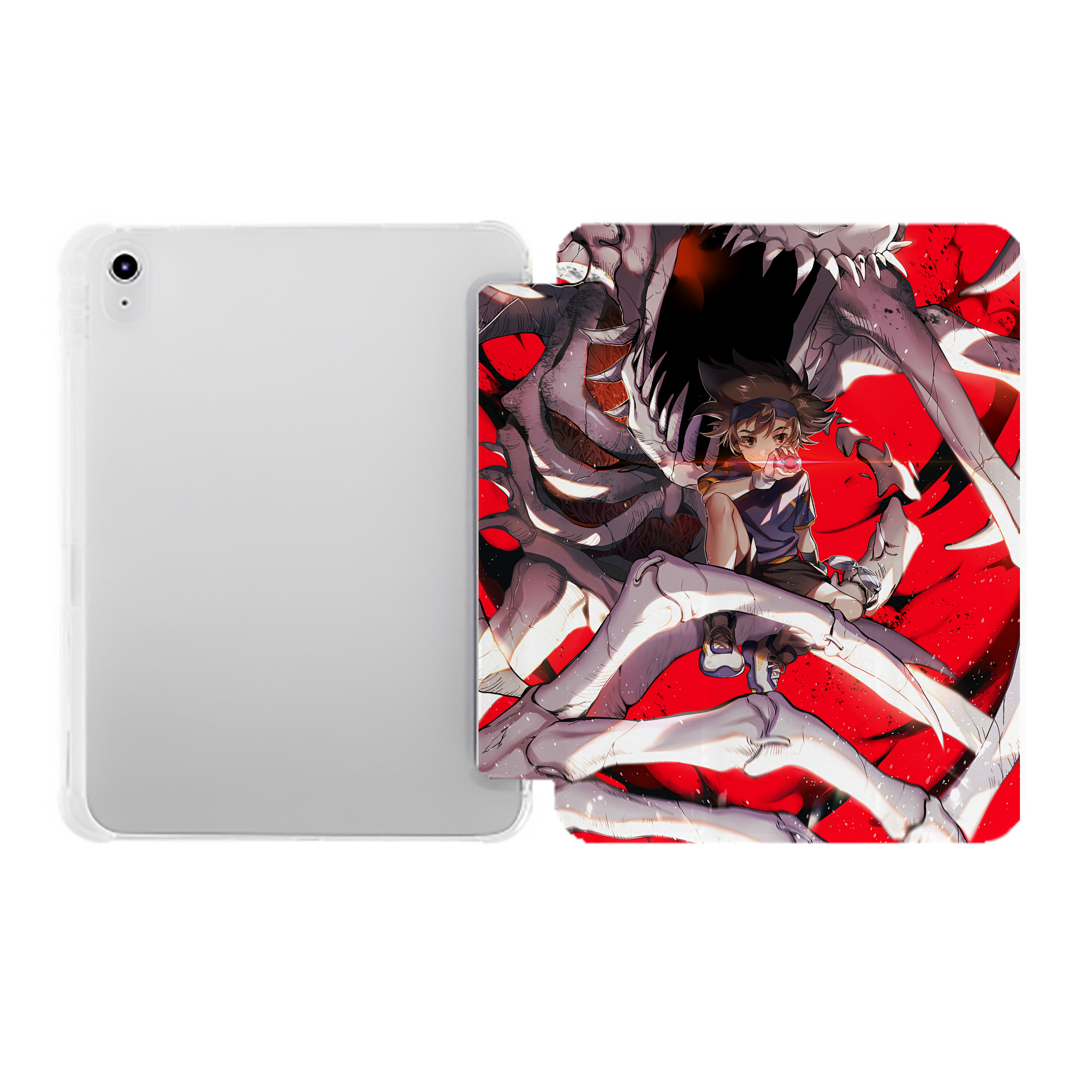 （画像用） Digimon デジタルモンスター/デジモン IPad ケース ペン収納付き 三つ折りスタンド PUレザー×シリコン 対応機種9.5/10.5/10.9インチ